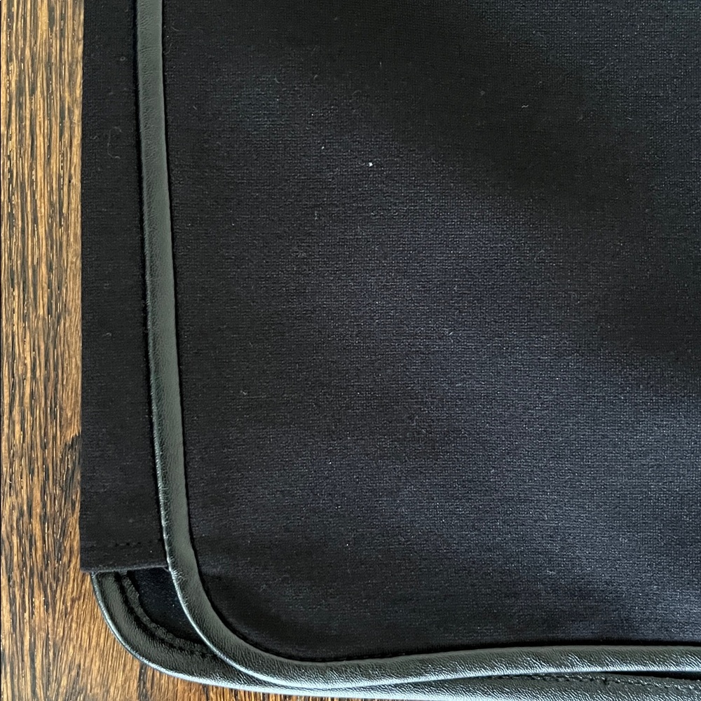 White House Black Market Black Mini Skirt with leather Accents - Picture 5 of 8